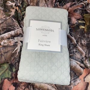 NWT Nostalgia Fairview King Sham Sage Green